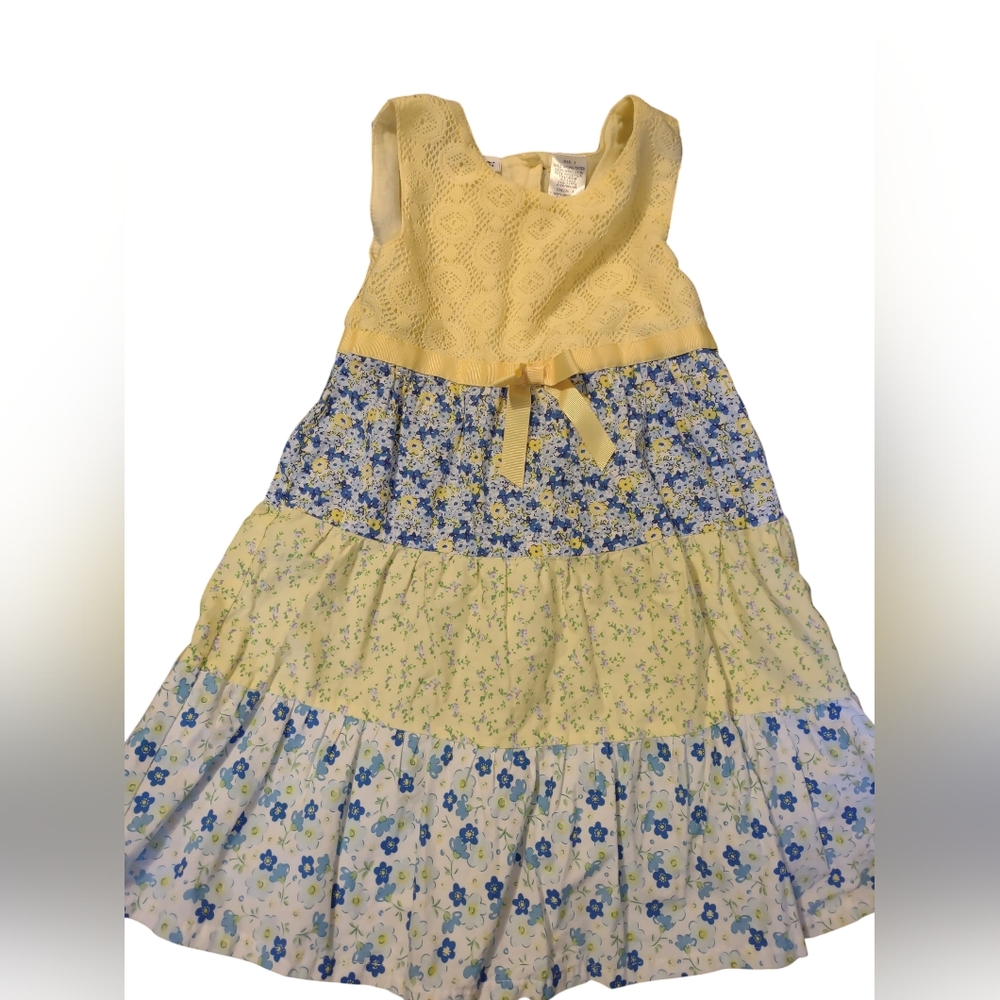 Girl's Blueberi Boulevard Tiered Dress 5 Cottage Prairie Lightweight Shabby Chic